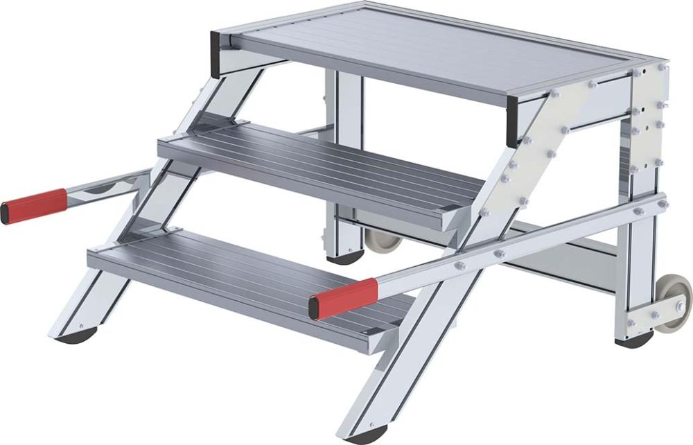 Alu-Arbeitspodest fahrbar3 Alu-Stufen B 800 mm Podesthöhe 0,59 m Arbeitshöhe bis 2,60 m