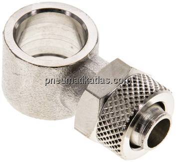 Verschraubung, L-Ringstück G 1/4"-10x8mm, Messing vernickelt