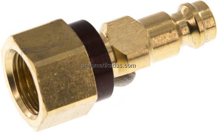 Kupplungsstecker (NW5) G 1/4"(IG), braun, Dreieck 9,5 mm