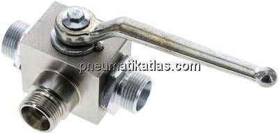 Hochdruck-3-Wege Kugelhahn, T-Bohrung, 15 L (M22x1,5), 0 - 315bar