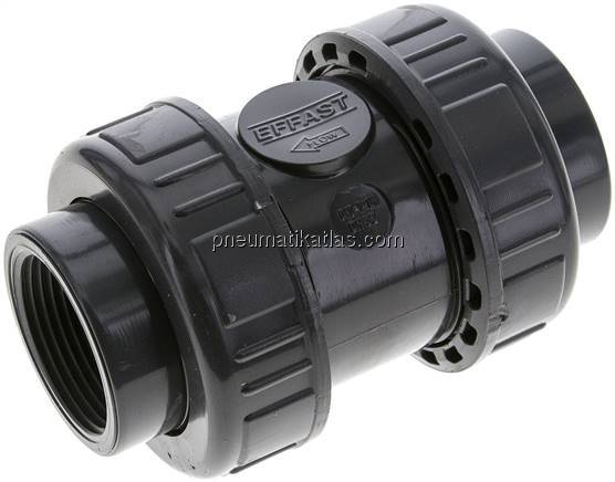 Rückschlagventil, PVC-U / EPDM, Rp 1-1/4"