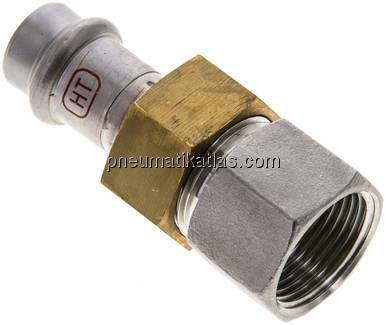 Pressfitting, Verschraubung flachd., 15mm / Rp 3/4"(IG)