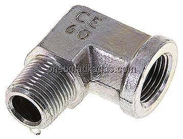 90°-Einschraubwinkel NPT 3/8", Stahl verzinkt