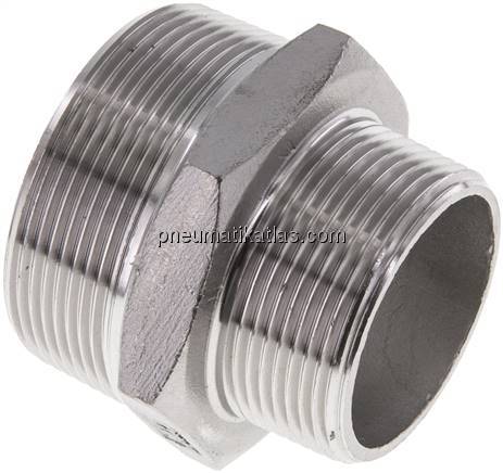 Doppelnippel NPT 2"-NPT 1-1/2", 1.4408
