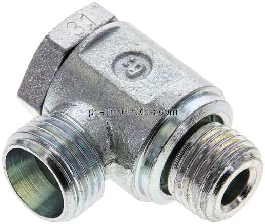 Winkel-Schwenkverschraubung M 14x1,5-10 L (M16x1,5), ohne Mutter & Schneidring, 