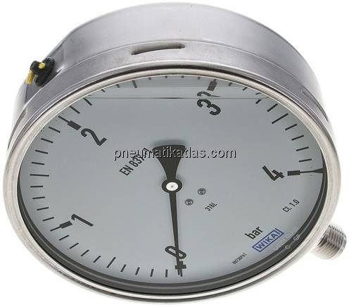 Chemie-Glycerin-Manometer senkrecht,160mm, 0 - 4 bar