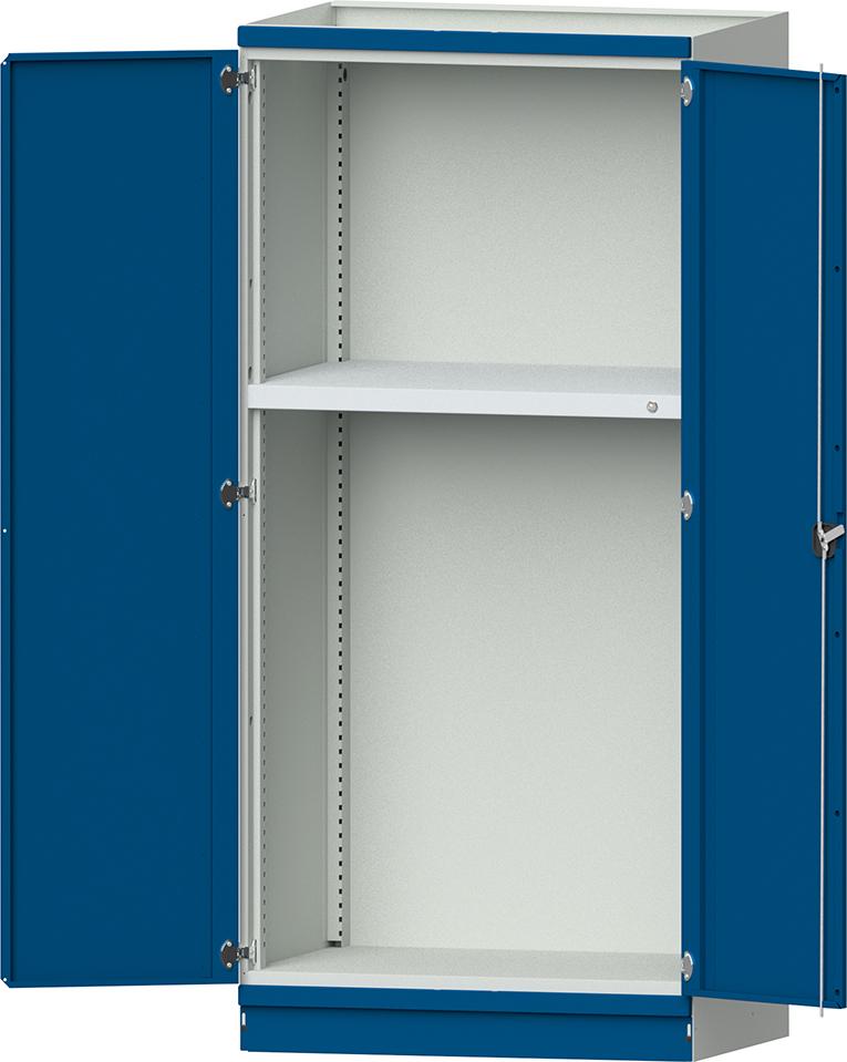 Leergehäuse Modell 103 B1015xT720xH2200mm RAL 7035/5012 mit Türen Schubladenblock NH 1200mm