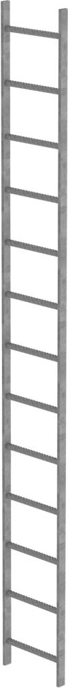 Schachtleiter 13 Sprossen L 3,64 m B440 mm LW 300 mm Stahl verzinkt
