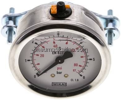 Glycerin-Einbaumanometer, 3kt-Frontring, 63mm, 0 - 6 bar
