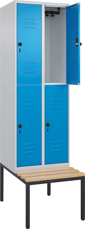 Spind Classic PLUS 2 Abteile H2120xB600xT815mm RAL7035/RAL5012 /P1G/7021