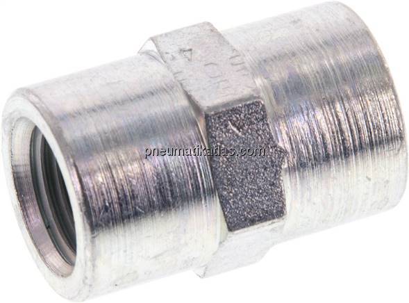 Hochdruck-Muffe G 1/4"-G 1/4", Stahl verzinkt