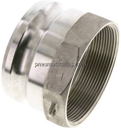 Kamlock-Stecker (A) NPT 4"(IG), Edelstahl (1.4408)