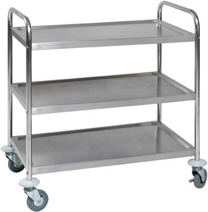 Tischwagen m. 3 Ladefl. 825x500, Edelstahl