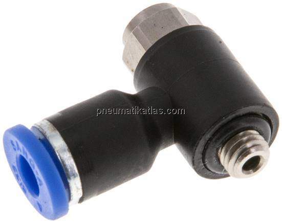 Winkel-Drosselrückschlagventil M 5-4mm,abluftregelnd