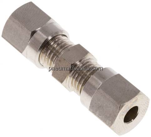 Gerade Schneidringverschraubung 4 LL (M8x1), Messing vernickelt