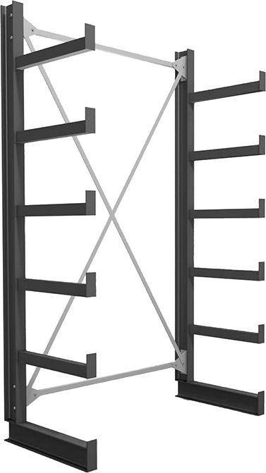 1 Feld/2 Ständer Tragkr. /Arm 200kg Ständerlast/Seite 1000 kgStänderprofil: IPE 100