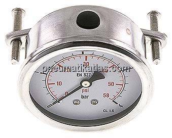 Glycerin-Einbaumanometer, 3kt-Frontring, 63mm, 0 - 4 bar