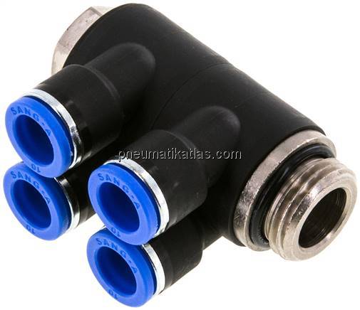 Steck-Mehrfachverteiler, 4-fach G 1/2"-10mm, IQS-Standard