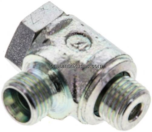 Winkel-Schwenkverschraubung M 10x1-6 LL (M10x1), ohne Mutter & Schneidring, Stah