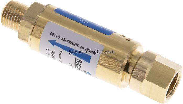 Gebrauchsstellenvorlage G 1/4" für Sauerstoff, ISO 5175-1