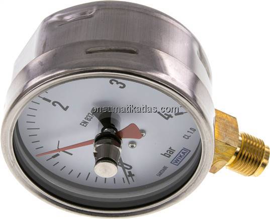 Manometer senkrecht (CrNi/Ms), 100mm, 0 - 4 bar