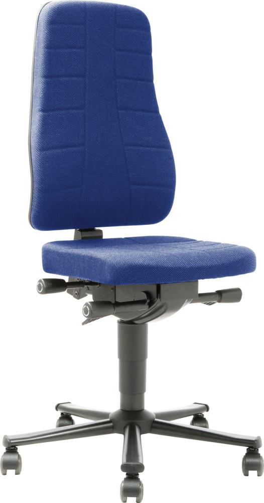 Bimos Arbeitsstuhl 9643-6802 All-In-One 2 Sitzhöhe 450-600 mm mit Rollen, Stoff blau