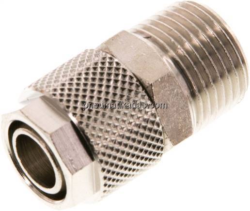 Gerade Verschraubung R 3/8"-12x10mm, Messing vernickelt