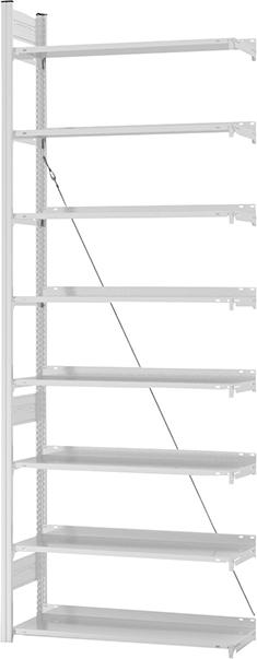 Anbauregal zerlegt HKA 27310 EX, 8 Böden 2700x300x1000mm lichtgrau