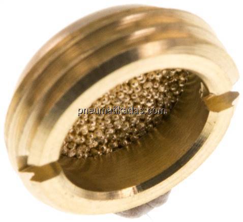 flacher Schalldämpfer G 1/2", Sinterbronze, zum Versenken