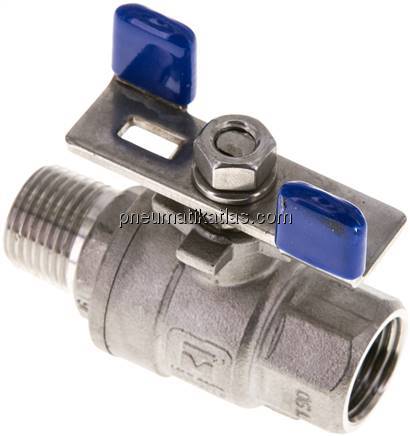 Edelstahl-Kugelhahn, Eco-Line leicht, R 1/2" / Rp 1/2", 0 - 63bar