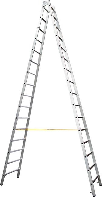 Stehleiter Coni B 2x16 Sprossen Leiterlänge 4,58 m Arbeitshöhe 5,65 m ZARGES