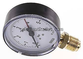 Manometer senkrecht, 80mm, 0 - 6 bar