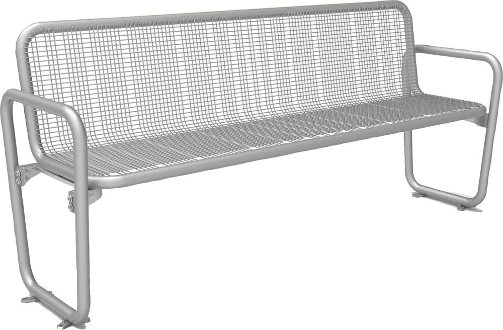 Parkbank PAMPLONA Drahtgitter RAL 9006 B1896xT546xH875 mm mit Rücken-,Armlehne