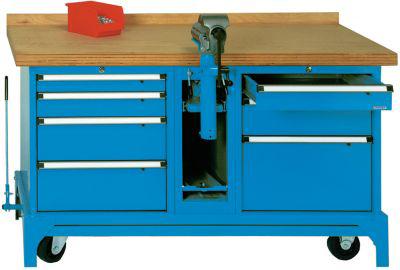 Mob.Werkbank FMW150/7 m.Kabelaufroller RAL5012 LOKOMA