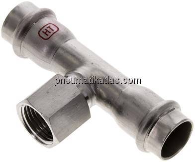 Pressfitting, T-Stück, 18mm, Rp 1/2" IG, 1.4404