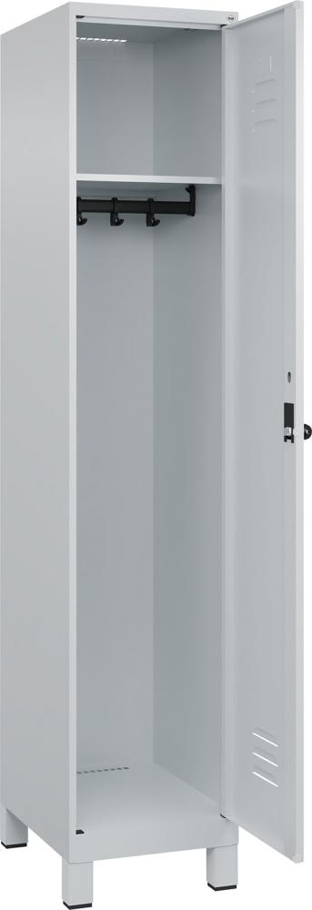 Garderobenschrank CLASSICB400xT500xH1950 mm RAL 7035/7035, 1 Abteil mit 100 mm hohen Füßen