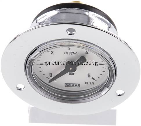 Einbaumanometer (CrNi/Ms), Frontring, 40mm, 0 - 6 bar