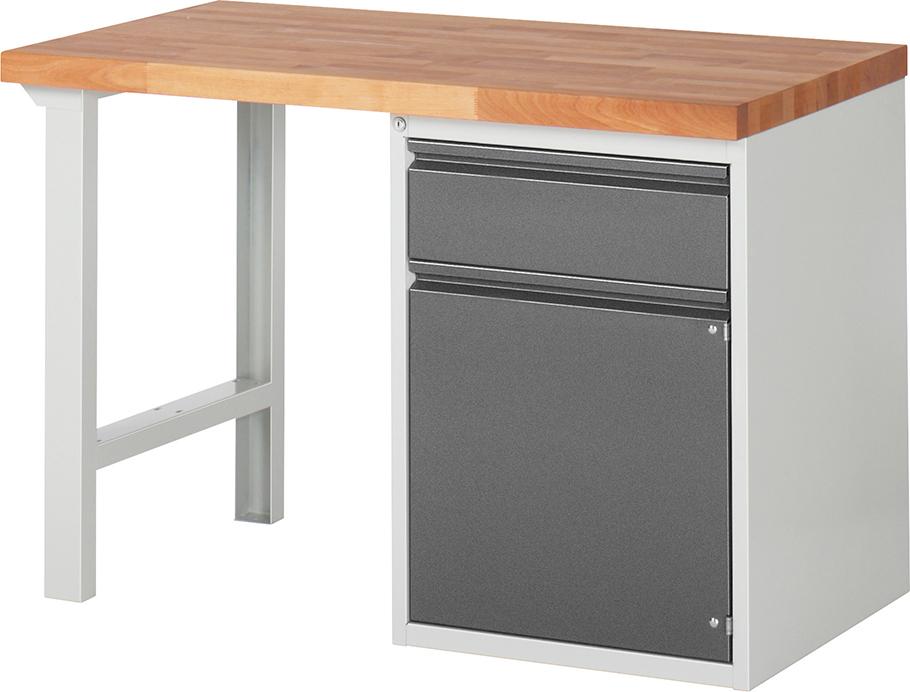 Werkbank Serie Basic 7 Modell 7502-1 B1250xT700xH840mm RAL7035/7016