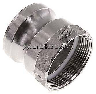 DIN/EN-Kamlock-Stecker (A/AF) G 2"(IG), Edelstahl (1.4408)