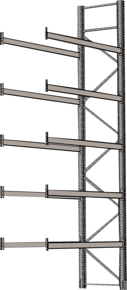 Palettenregal verzinkt 1 Feld á 2700 mm H 6000xT 1100mm 10 Holme 3000 kg