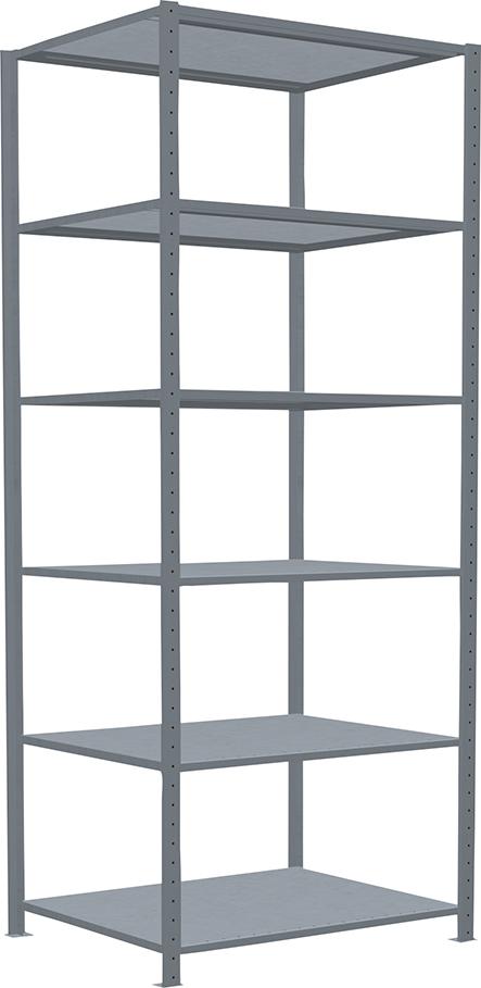 Steckregal B1000xT800xH2500 mm Grundfeld 6 Böden vzk Fachlast 250kg