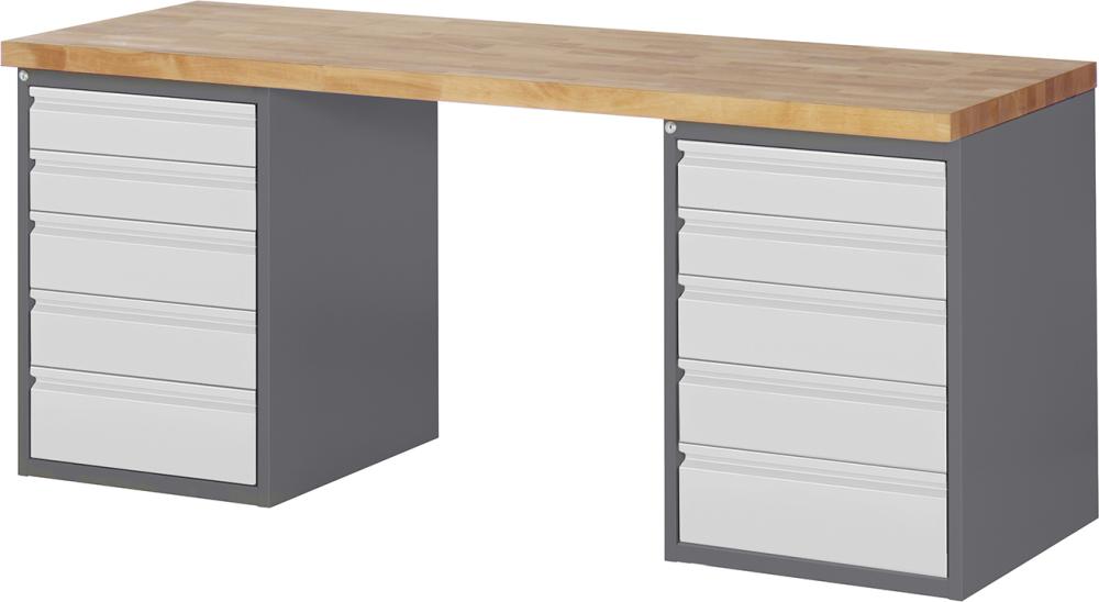 Werkbank Serie Basic 7 Modell 7513-3 B2000xT700xH840mm RAL7035/7016