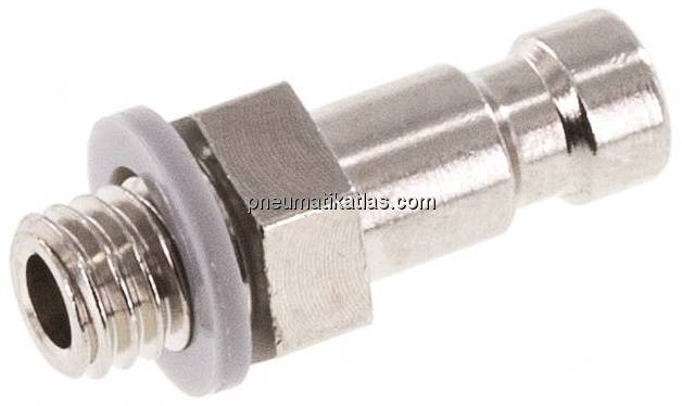 Kupplungsstecker (NW2,7) M 5(AG), Messing vernickelt