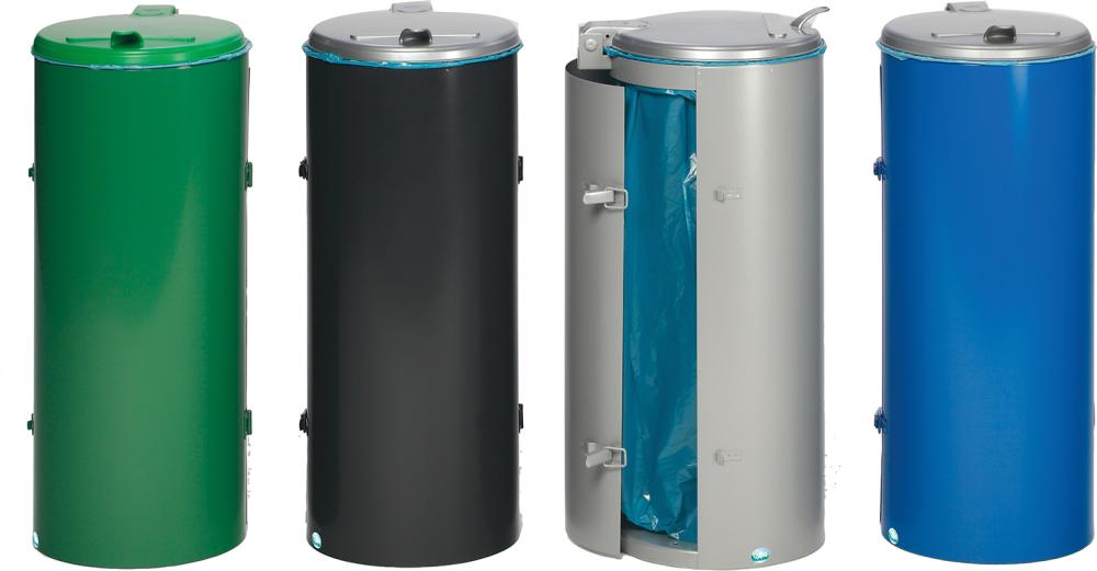 Abfallsammler mit Tür 120 l grün H 900 mm VAR