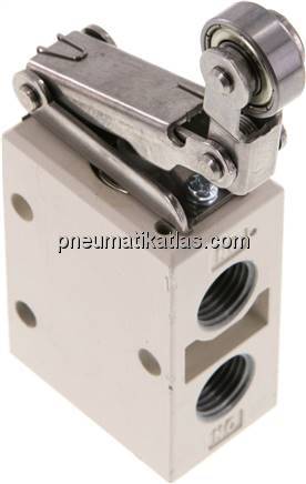 3/2-Wege Endschalter G 1/4", Leerrücklaufrolle, Rolle aus Stahl (kugelgelagert)