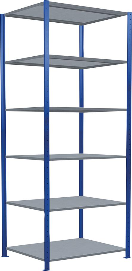 Steckregal B1000xT800xH2500 mm Grundfeld 6 Böden vzk Fachlast 330kg