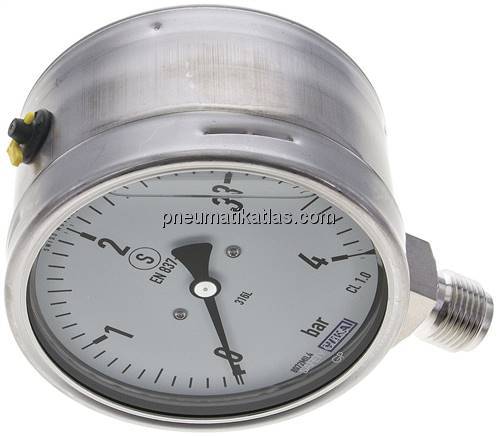 Gly.-Sicherheits-Manometer senkrecht,100mm, 0 - 4 bar
