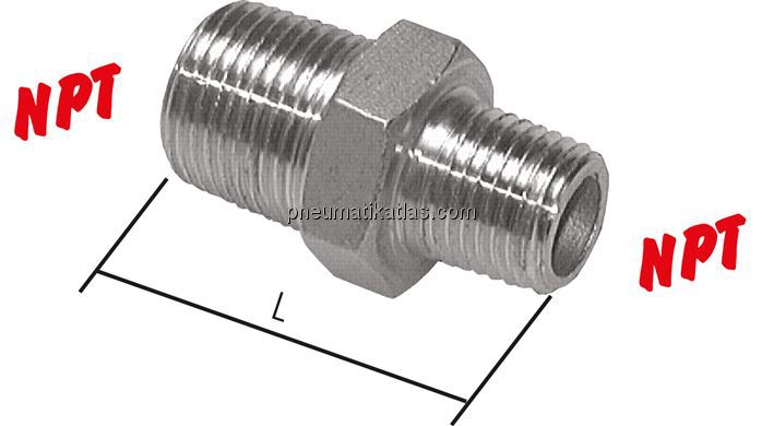 Exemplarische Darstellung: Doppelnippel mit NPT-Ge