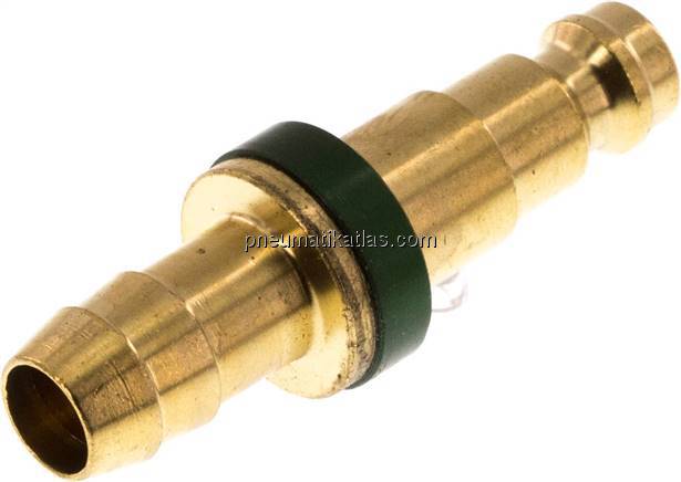 Kupplungsstecker (NW5) 9 (3/8")mm Schlauch, grün, Kreis Ø 10,5 mm