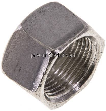 Überwurfmutter DN13, M 22x1,5, Bohrung 17,4mm, 1.4301